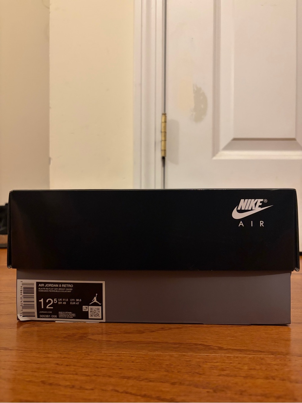 Nike Air Jordan Shoe Box - Black Top with Gray Base and White Logo
